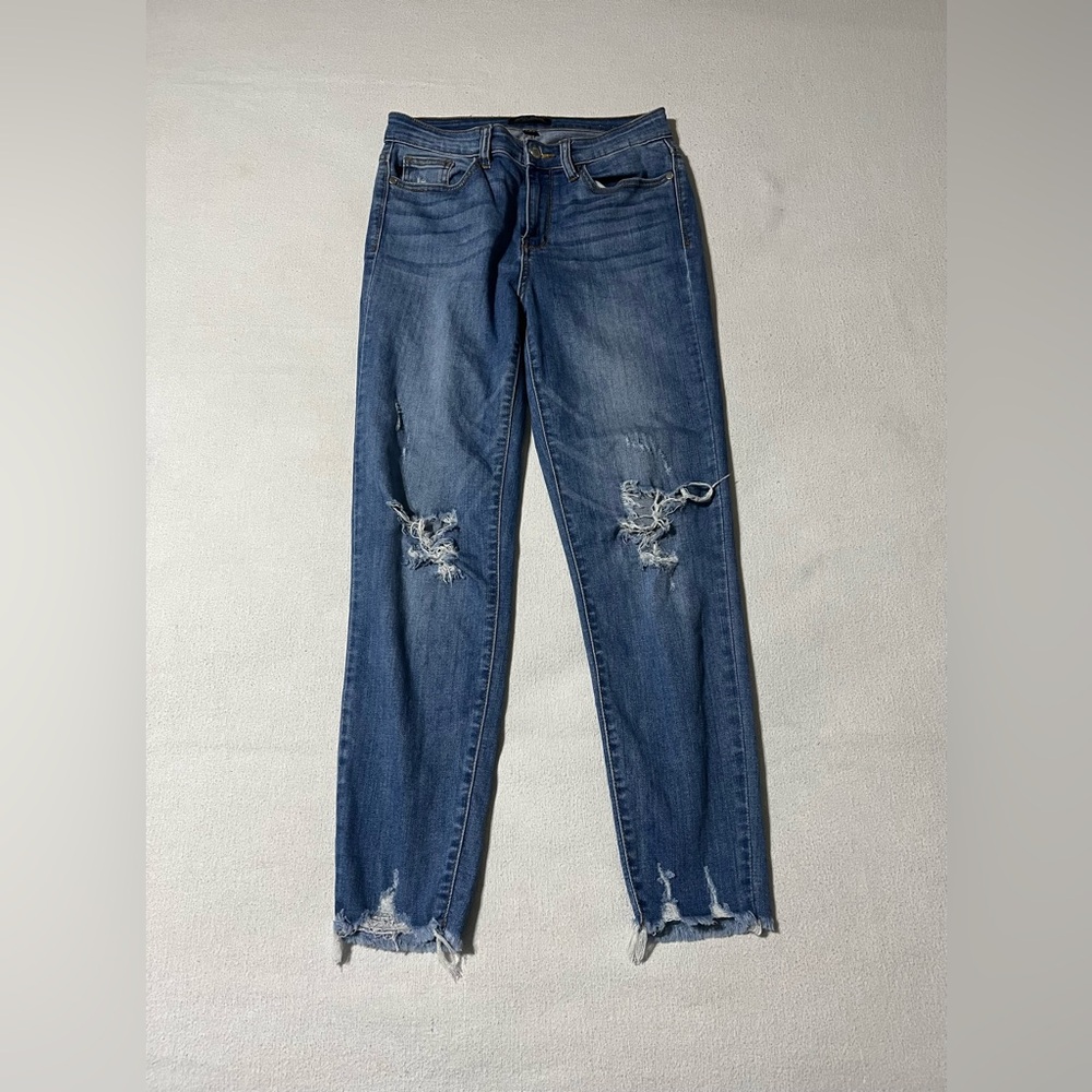 Judy Blue 7/28 (28x26) Skinny‎ Fit Blue Denim Stretch Distressed Jeans